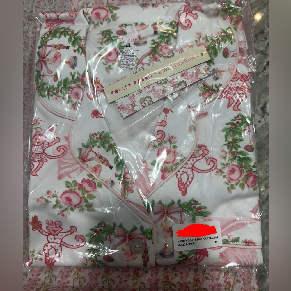 ROLLER RABBITxLOVESHACKFANCY Women’s Merry Monkey Beaux Polo PJs LIMITED EDITION